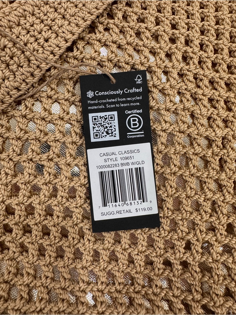 The Sak Brown Handwoven Crochet Tote - Picture 2 of 8